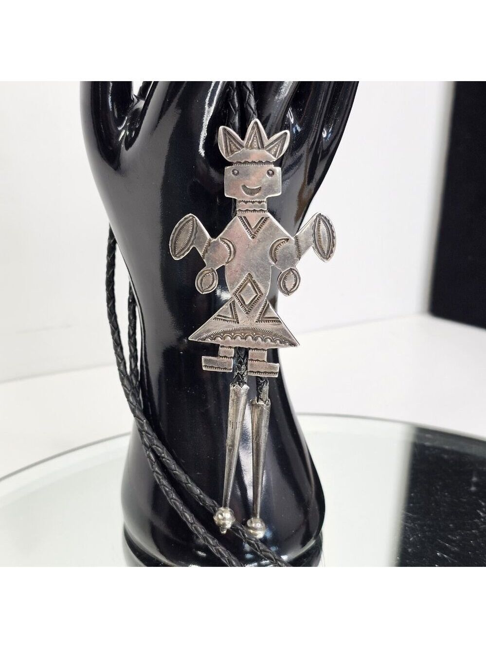 Navajo Hopi Bolo Corn Dancer Tie Sterling Silver Traditional Native American